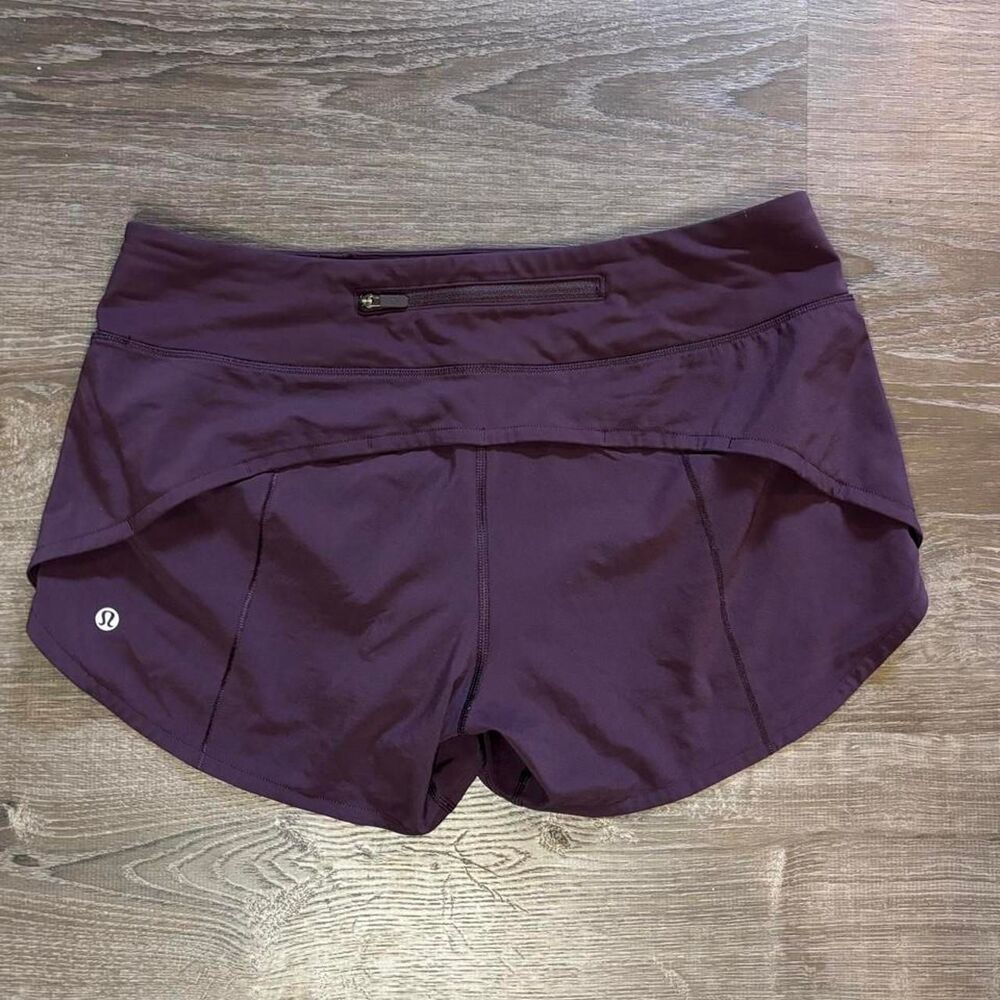 Lululemon RARE Plum Speed Up Low Rise Shorts - Size 8 Tall 4”